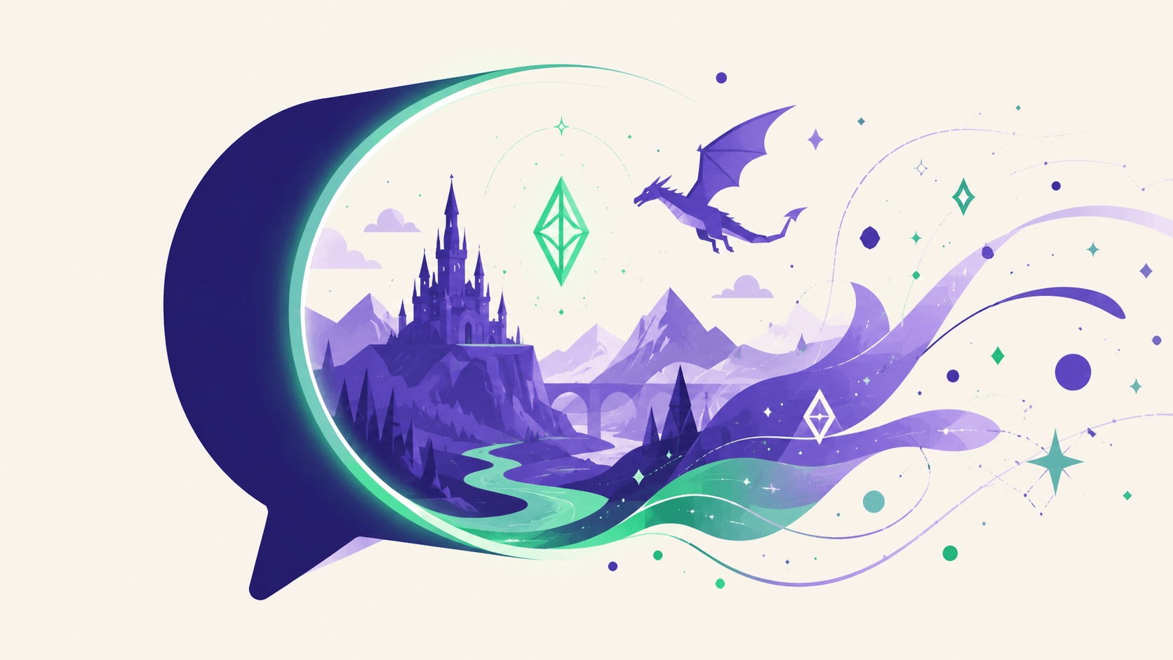 Chat fantasy with AI — a conversation opening into a fantasy world