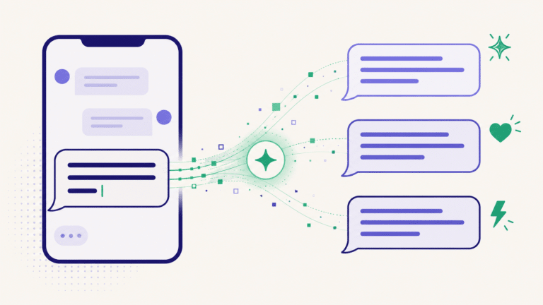 Flirty text response generator — turning a blank reply into options